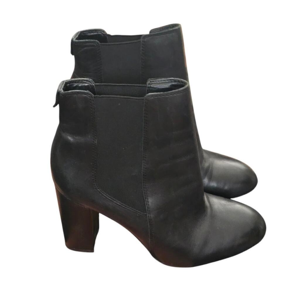 Sam Edelman Case Black Leather Slip On Boot Ankle Womens 9